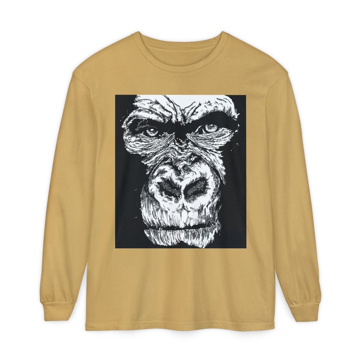 Bold Gorilla Long Sleeve T-Shirt - Unisex Garment - Dyed Tee - Curran Artworks