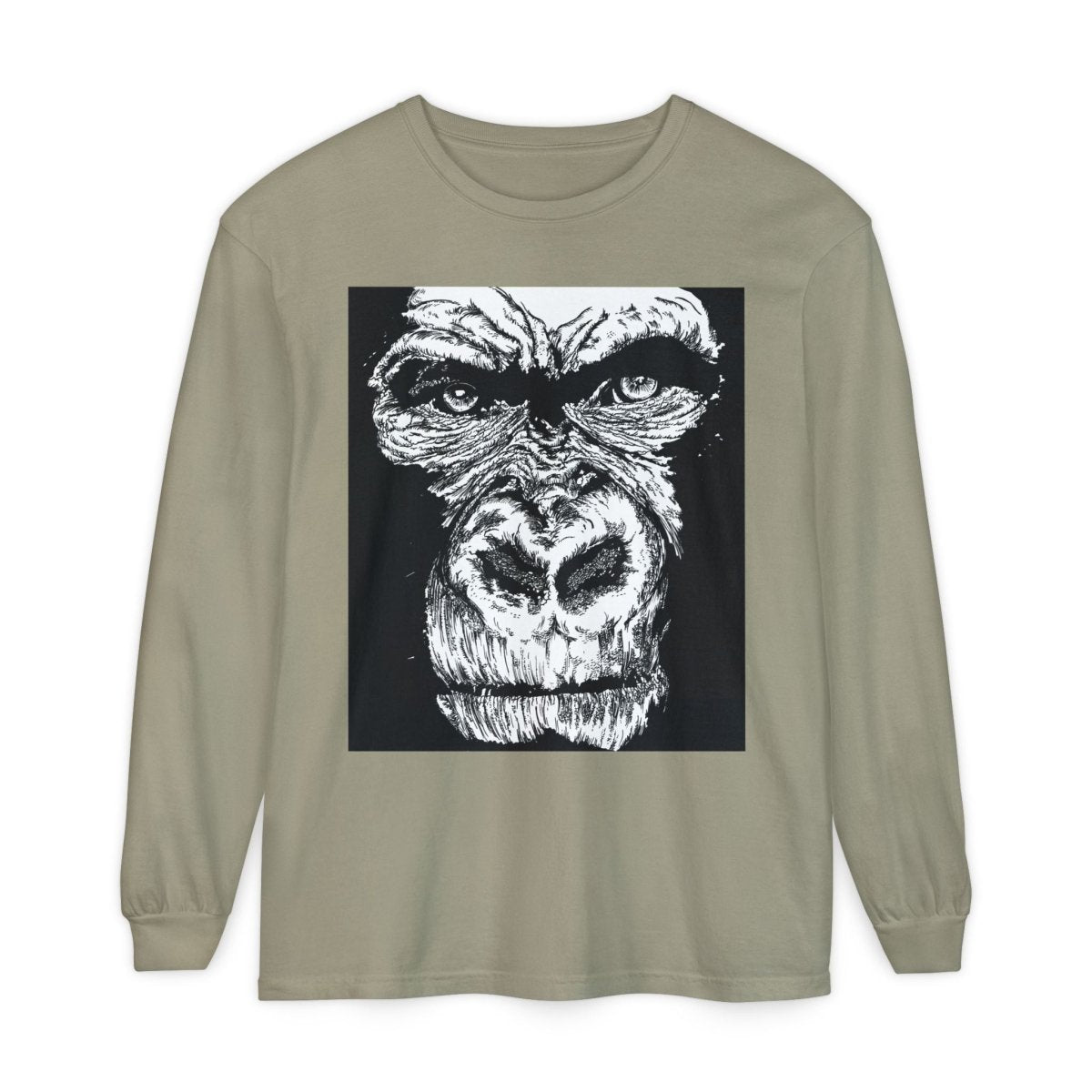 Bold Gorilla Long Sleeve T-Shirt - Unisex Garment - Dyed Tee - Curran Artworks