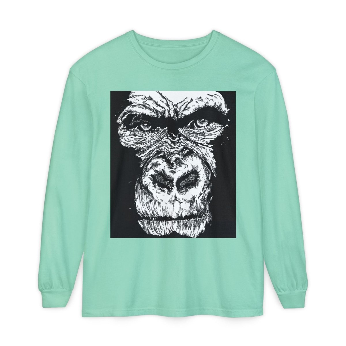 Bold Gorilla Long Sleeve T-Shirt - Unisex Garment - Dyed Tee - Curran Artworks