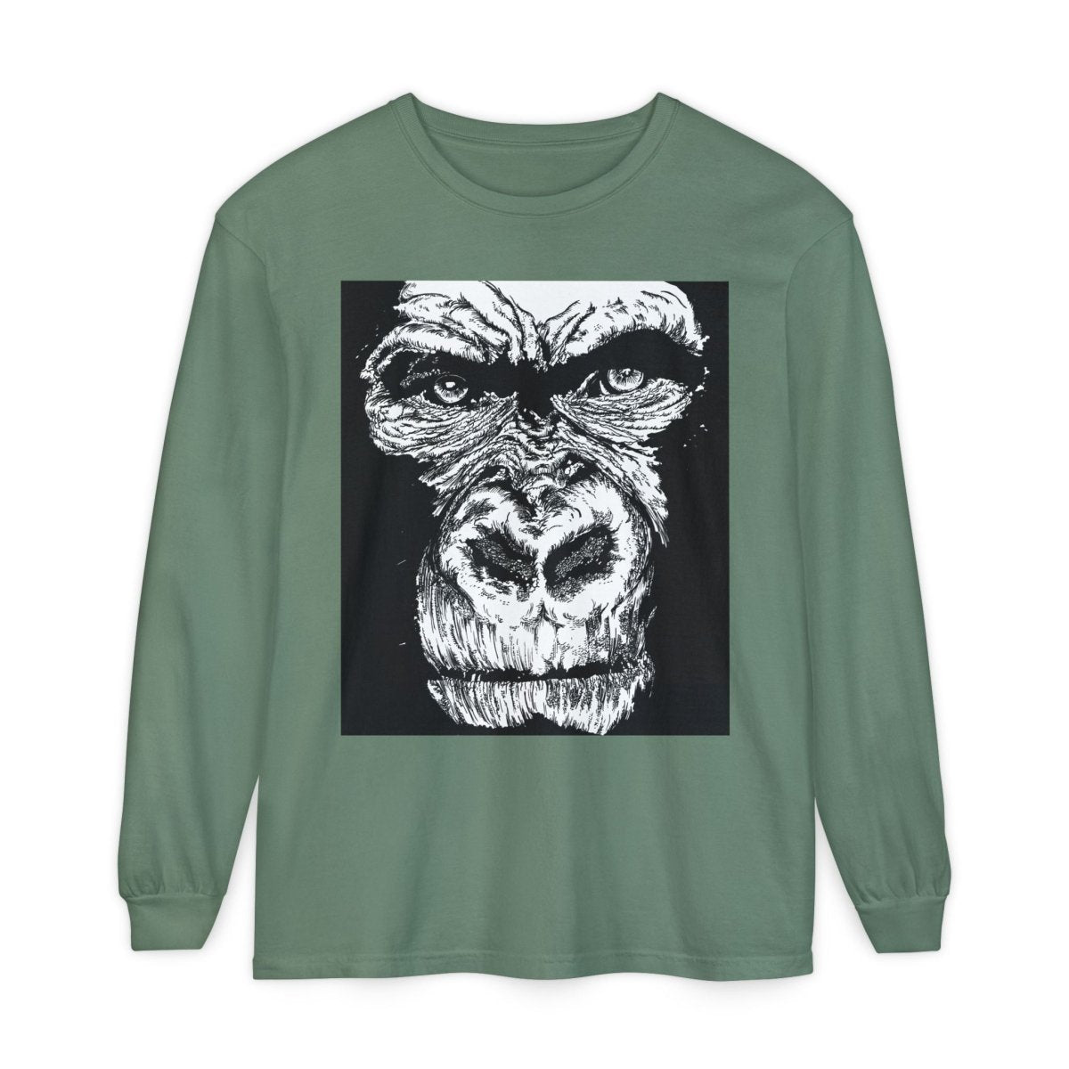 Bold Gorilla Long Sleeve T-Shirt - Unisex Garment - Dyed Tee - Curran Artworks
