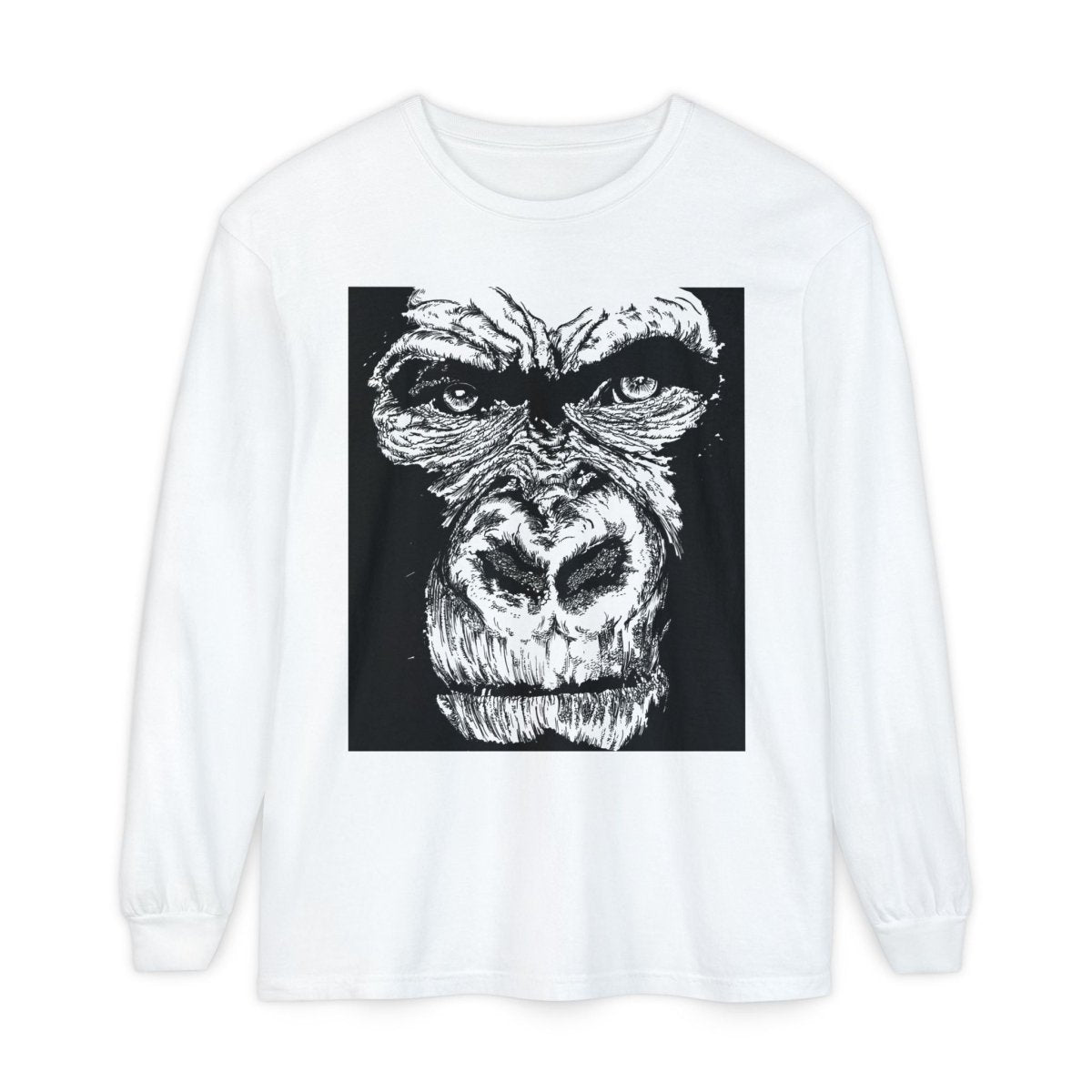 Bold Gorilla Long Sleeve T-Shirt - Unisex Garment - Dyed Tee - Curran Artworks