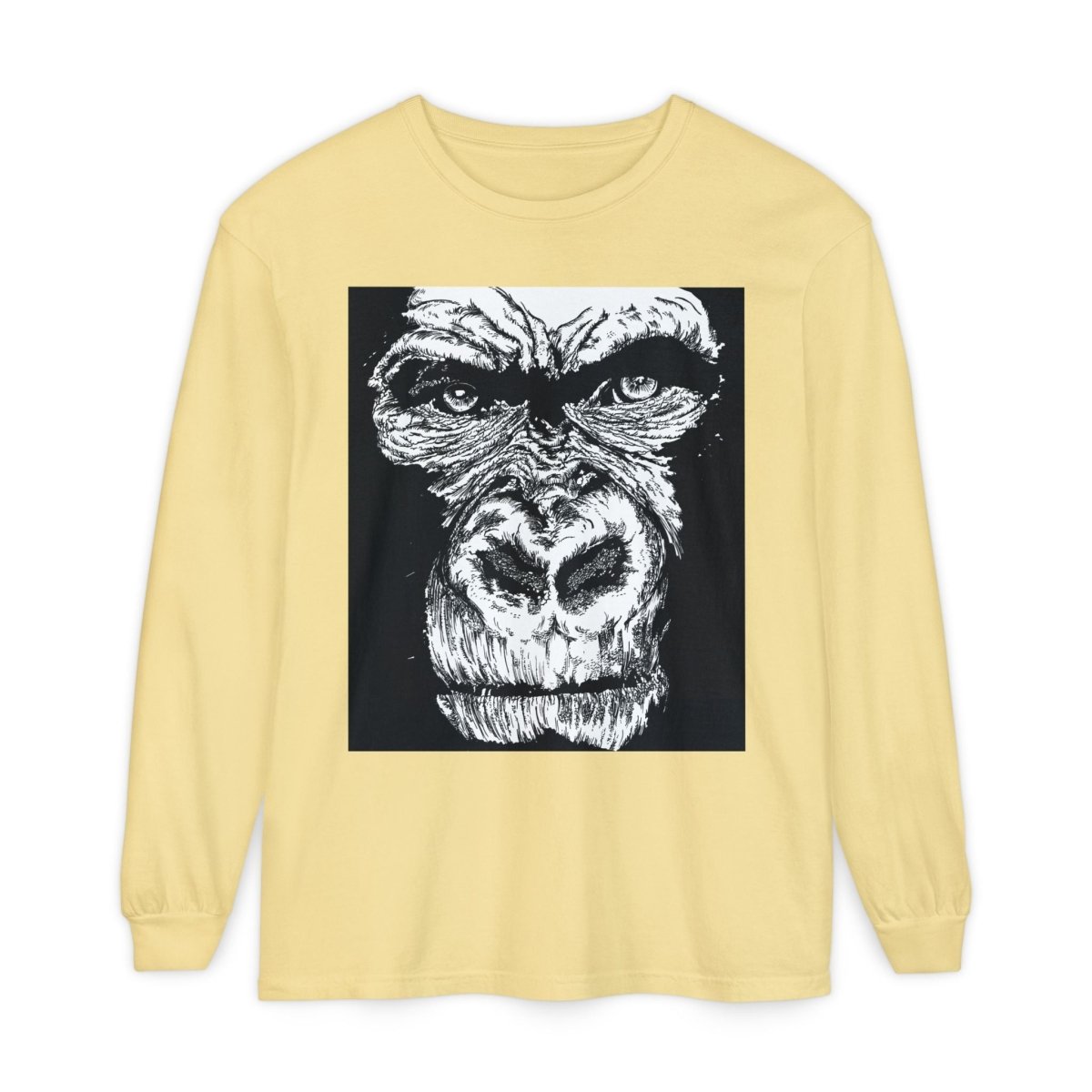 Bold Gorilla Long Sleeve T-Shirt - Unisex Garment - Dyed Tee - Curran Artworks