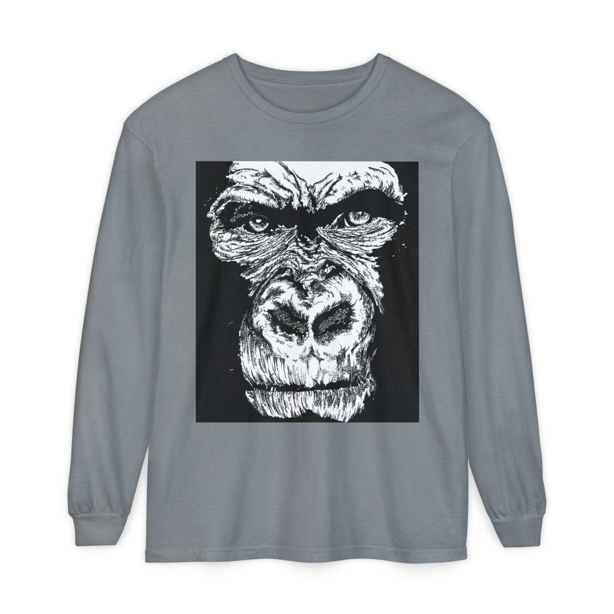 Bold Gorilla Long Sleeve T-Shirt - Unisex Garment - Dyed Tee - Curran Artworks