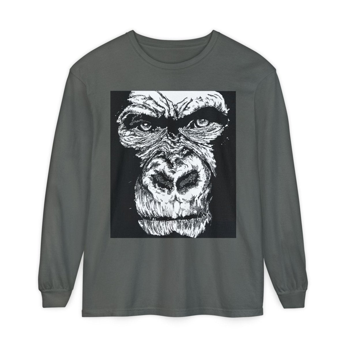 Bold Gorilla Long Sleeve T-Shirt - Unisex Garment - Dyed Tee - Curran Artworks