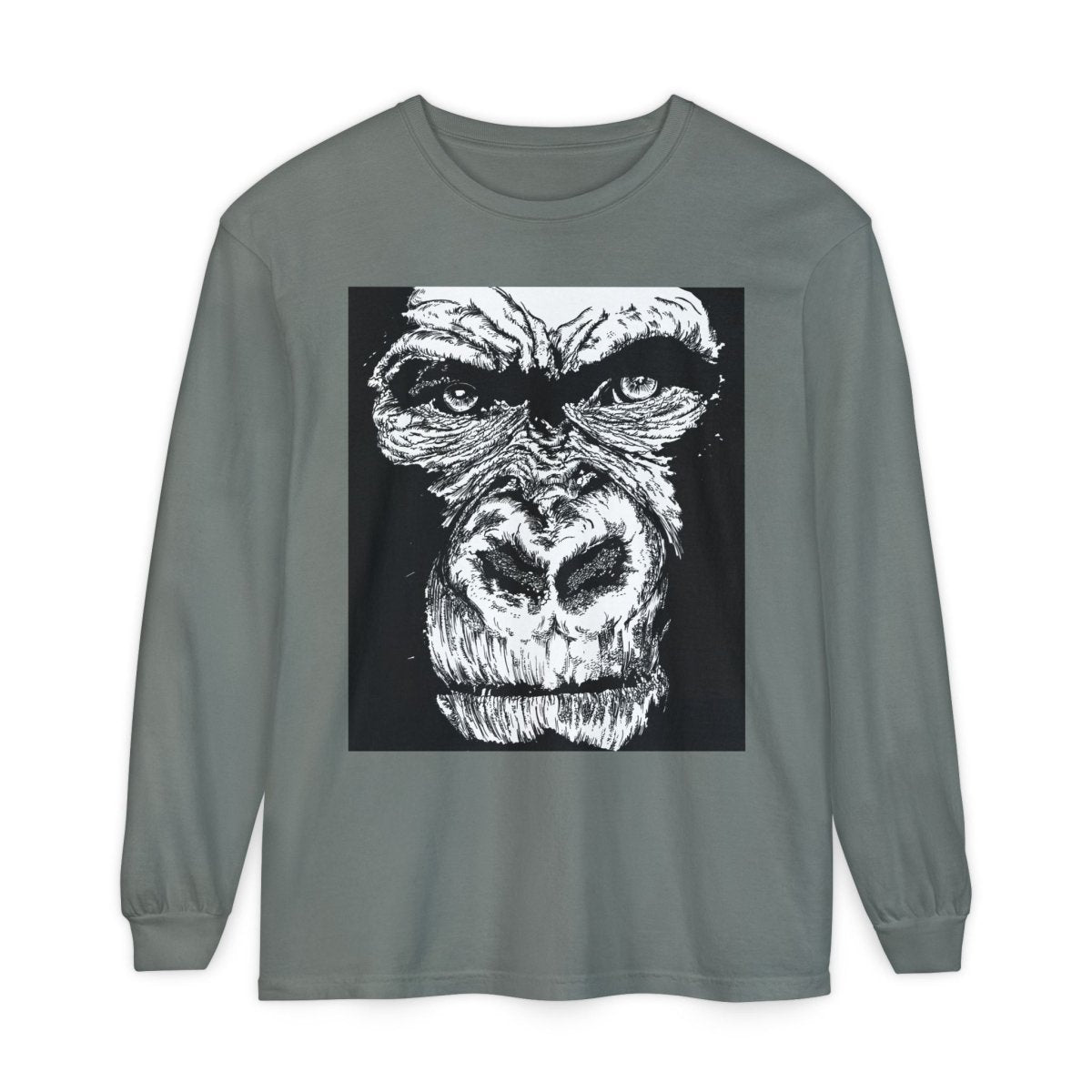 Bold Gorilla Long Sleeve T-Shirt - Unisex Garment - Dyed Tee - Curran Artworks