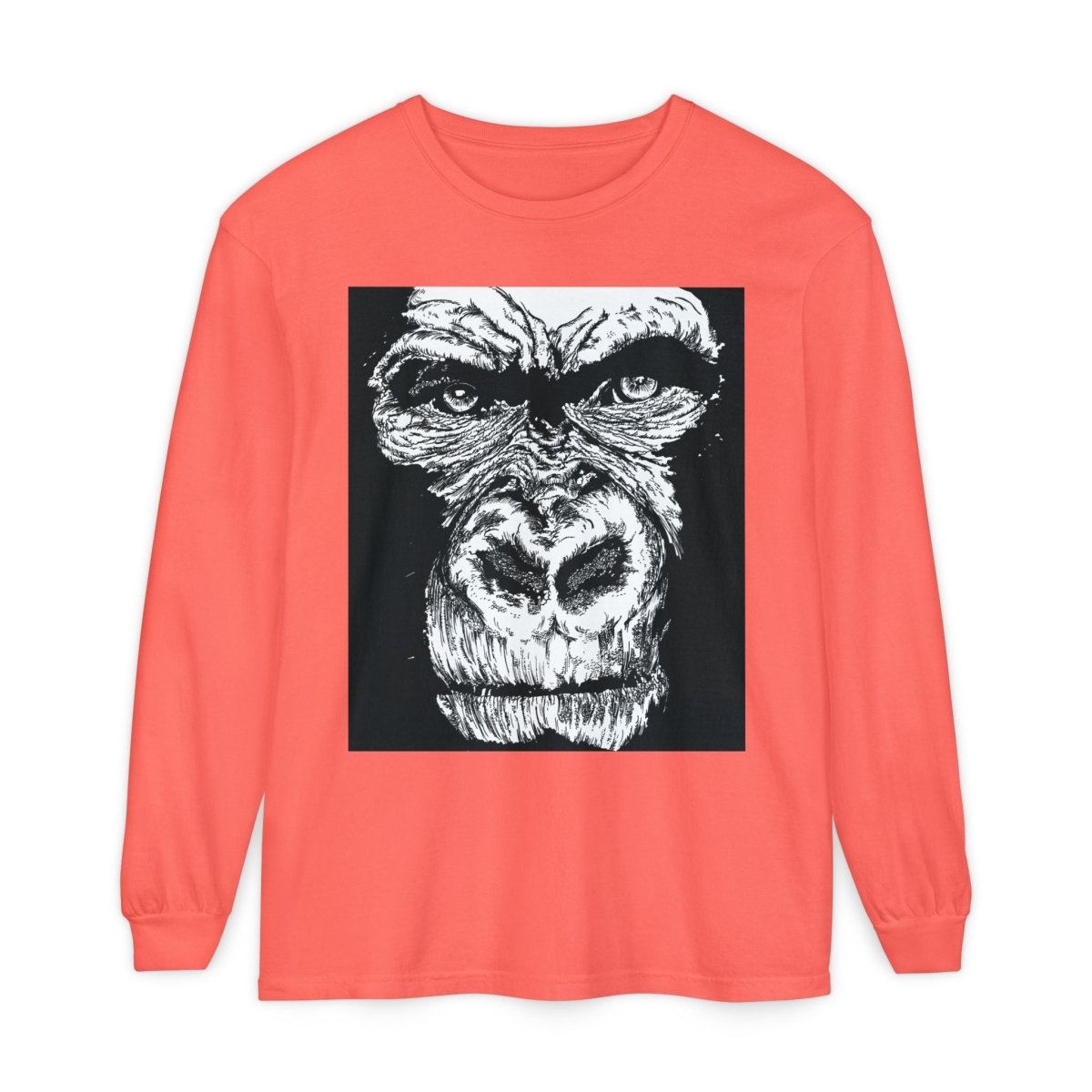Bold Gorilla Long Sleeve T-Shirt - Unisex Garment - Dyed Tee - Curran Artworks