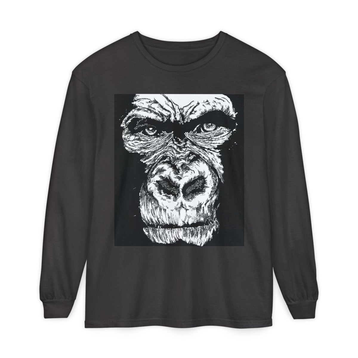 Bold Gorilla Long Sleeve T-Shirt - Unisex Garment - Dyed Tee - Curran Artworks