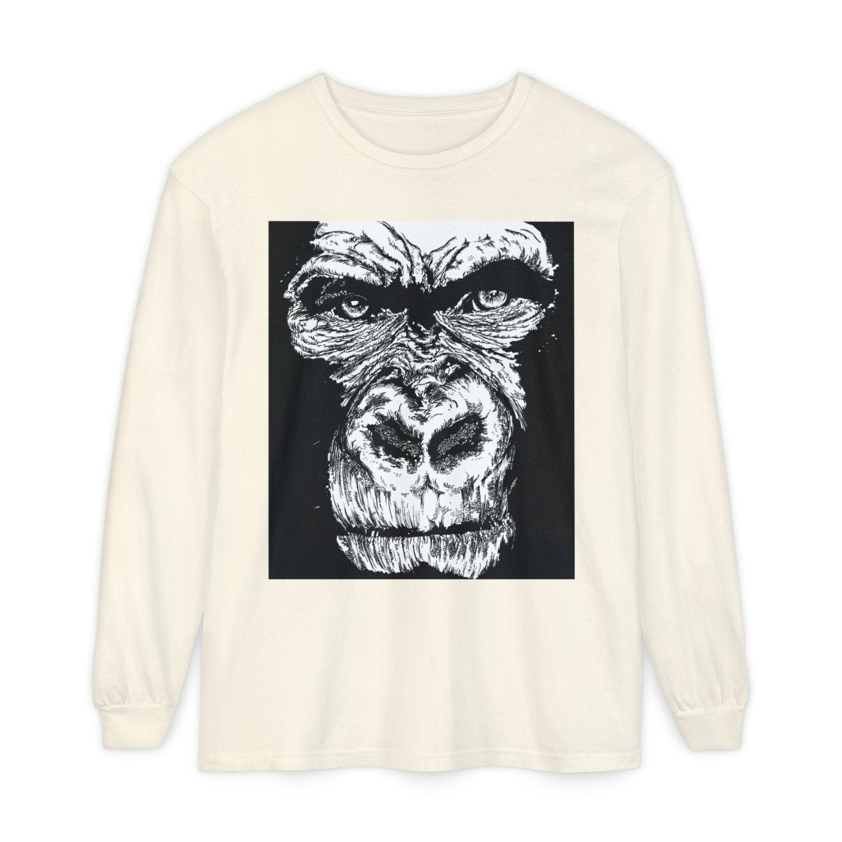 Bold Gorilla Long Sleeve T-Shirt - Unisex Garment - Dyed Tee - Curran Artworks