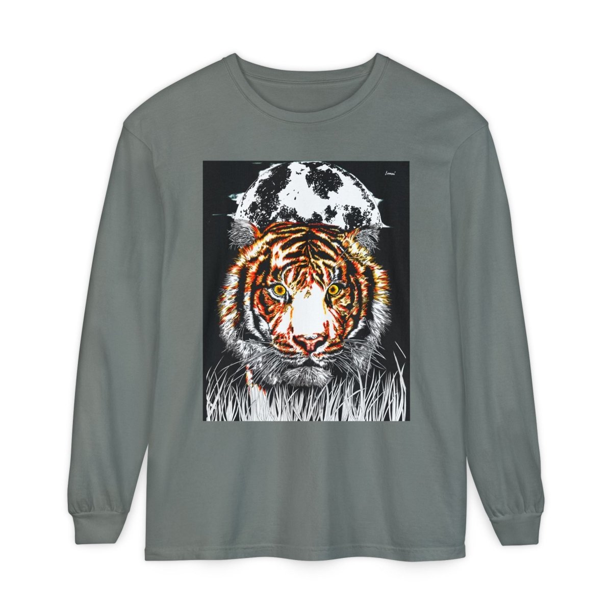 Bold Tiger Long Sleeve T-Shirt for Nature Lovers - Curran Artworks