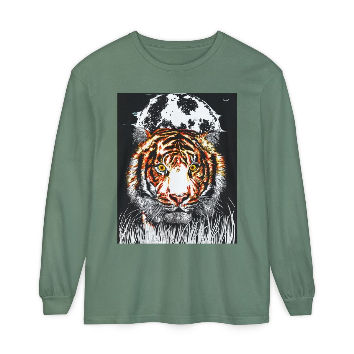 Bold Tiger Long Sleeve T-Shirt for Nature Lovers - Curran Artworks