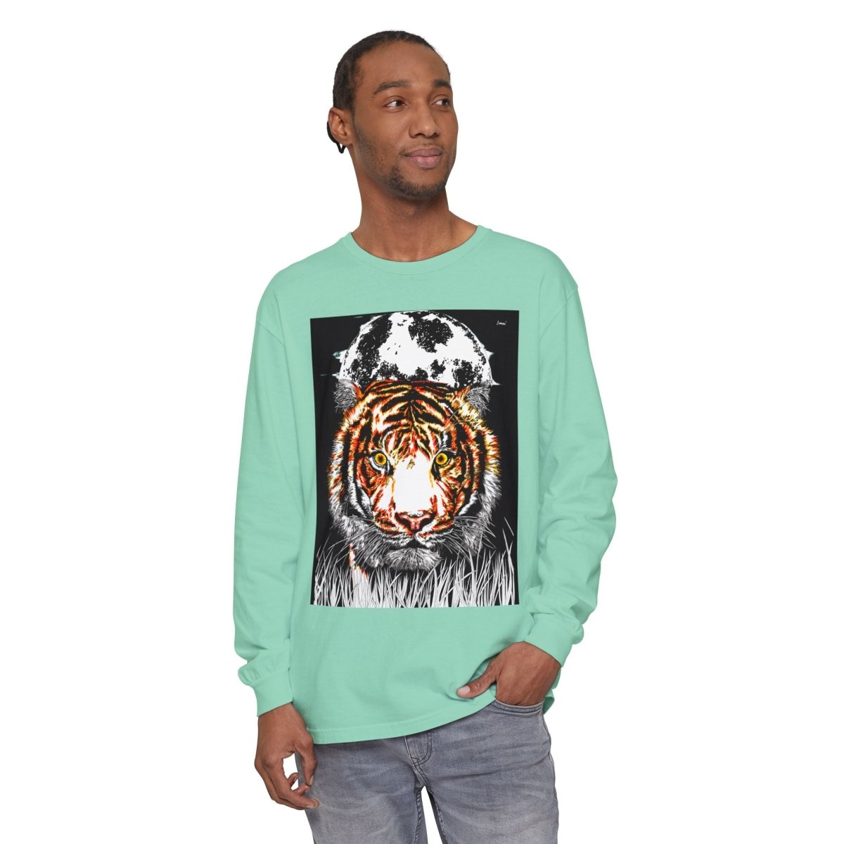 Bold Tiger Long Sleeve T-Shirt for Nature Lovers - Curran Artworks