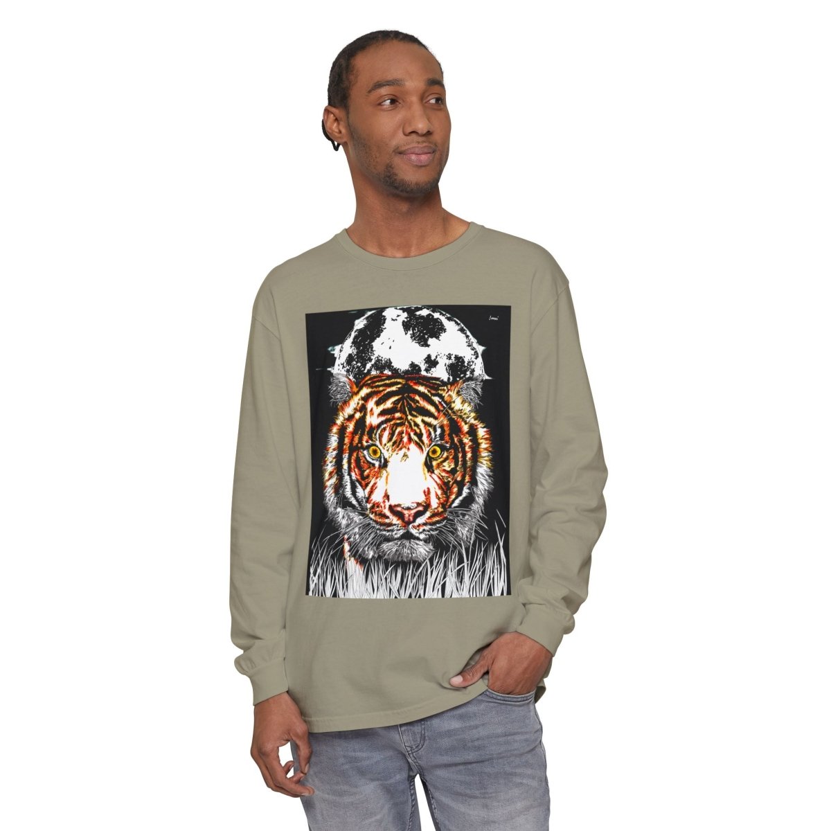 Bold Tiger Long Sleeve T-Shirt for Nature Lovers - Curran Artworks