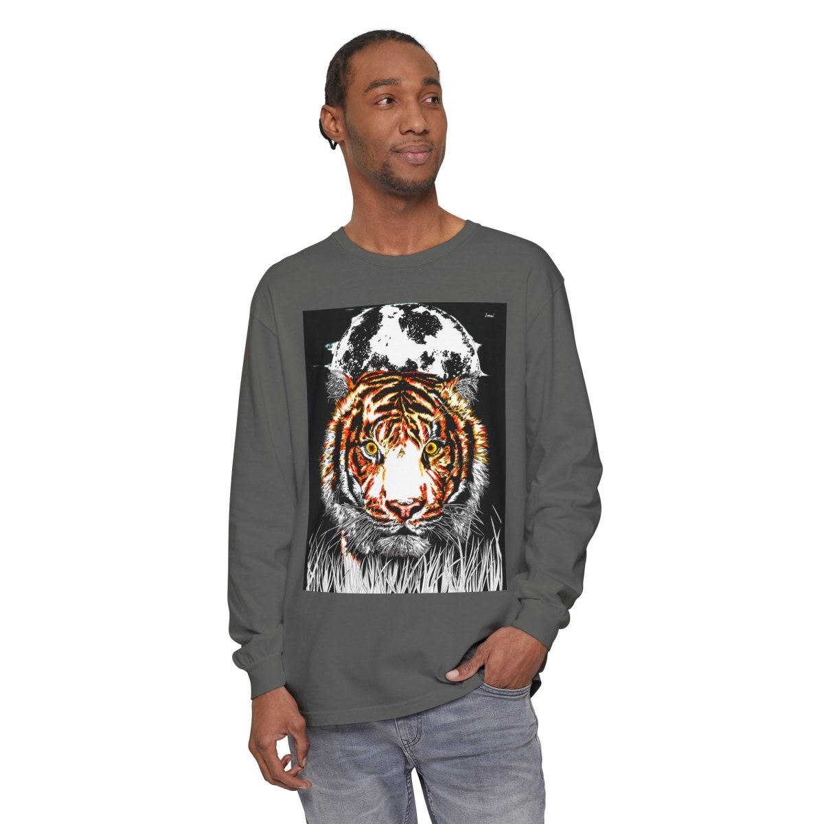 Bold Tiger Long Sleeve T-Shirt for Nature Lovers - Curran Artworks