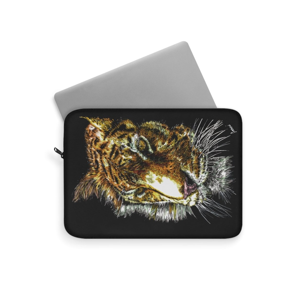 Bold Tiger Print Laptop Sleeve – Stylish Protection for Tech Lovers - Curran Artworks