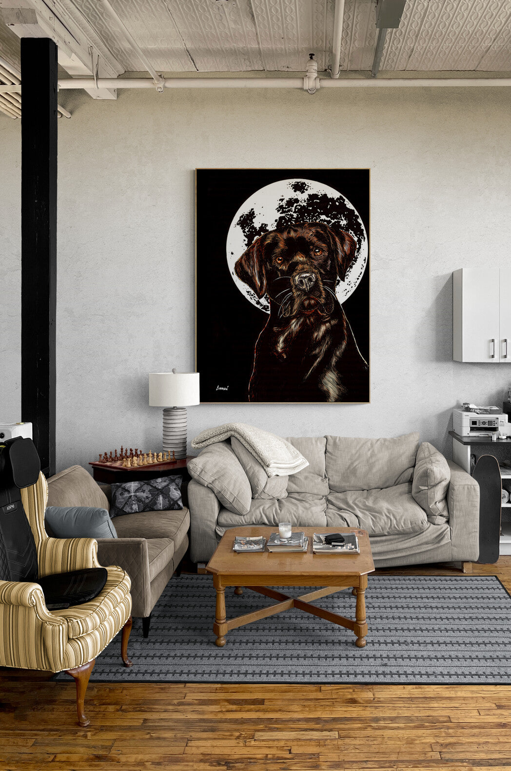 Chocolate Lab Original Hand Drawn Wall Art Poster