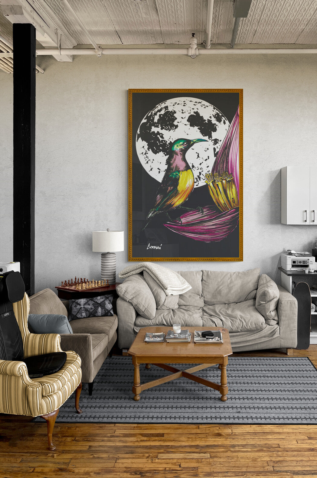 Hummingbird Original Hand Drawn Wall Art Poster