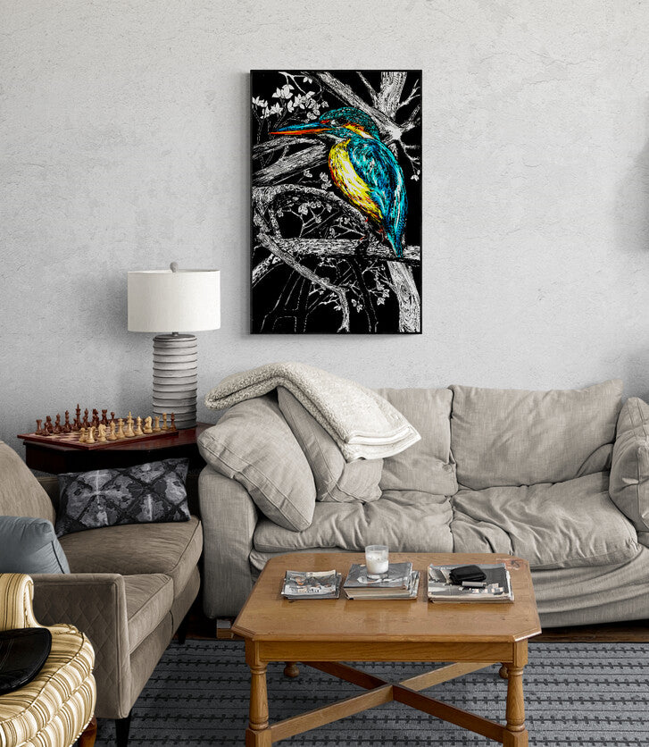 Kingfisher Exotic Bird Wall Art Poster Print