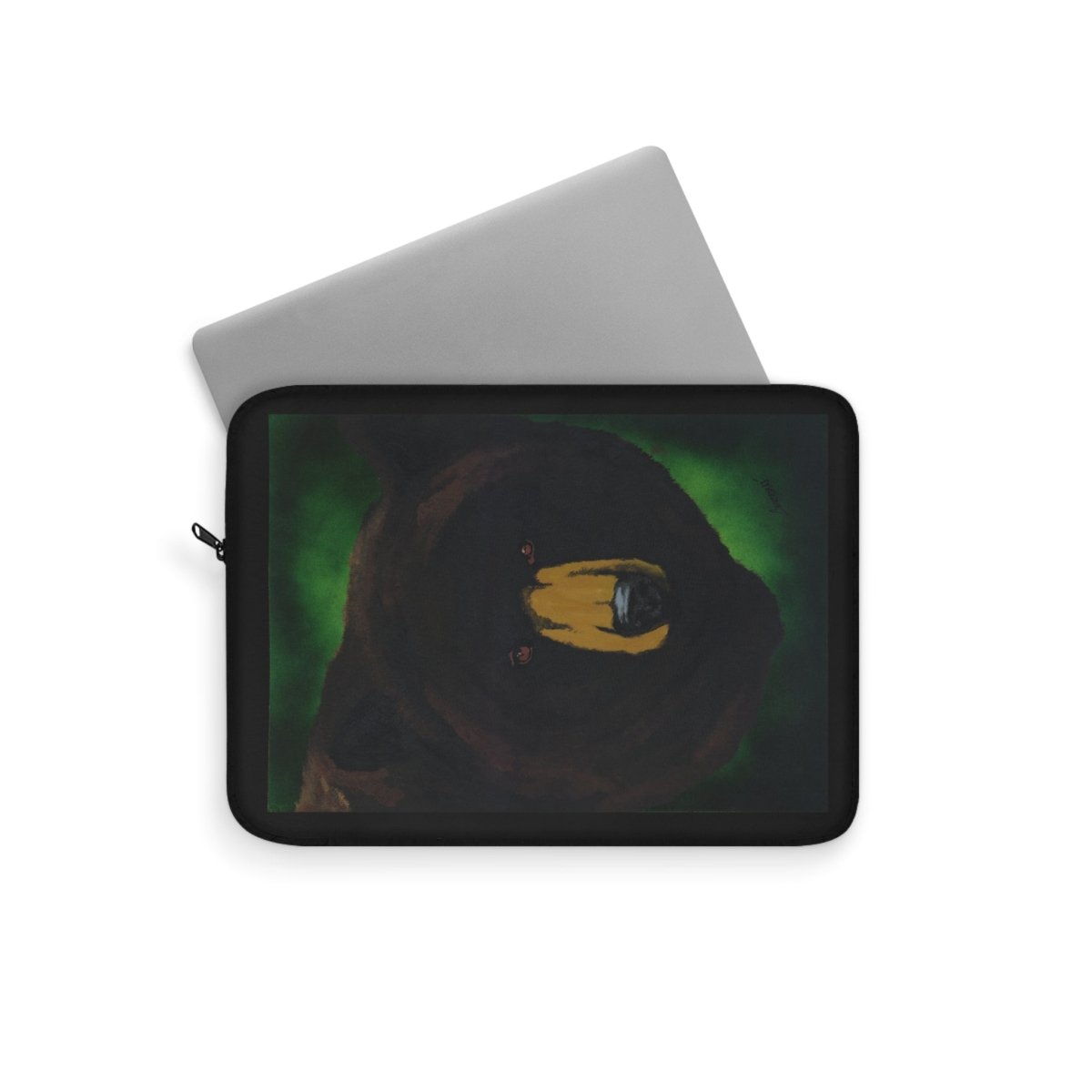 Brown Bear Laptop Sleeve - Stylish, Hand Painted Art, Protection for Your Tech - Curran Artworks