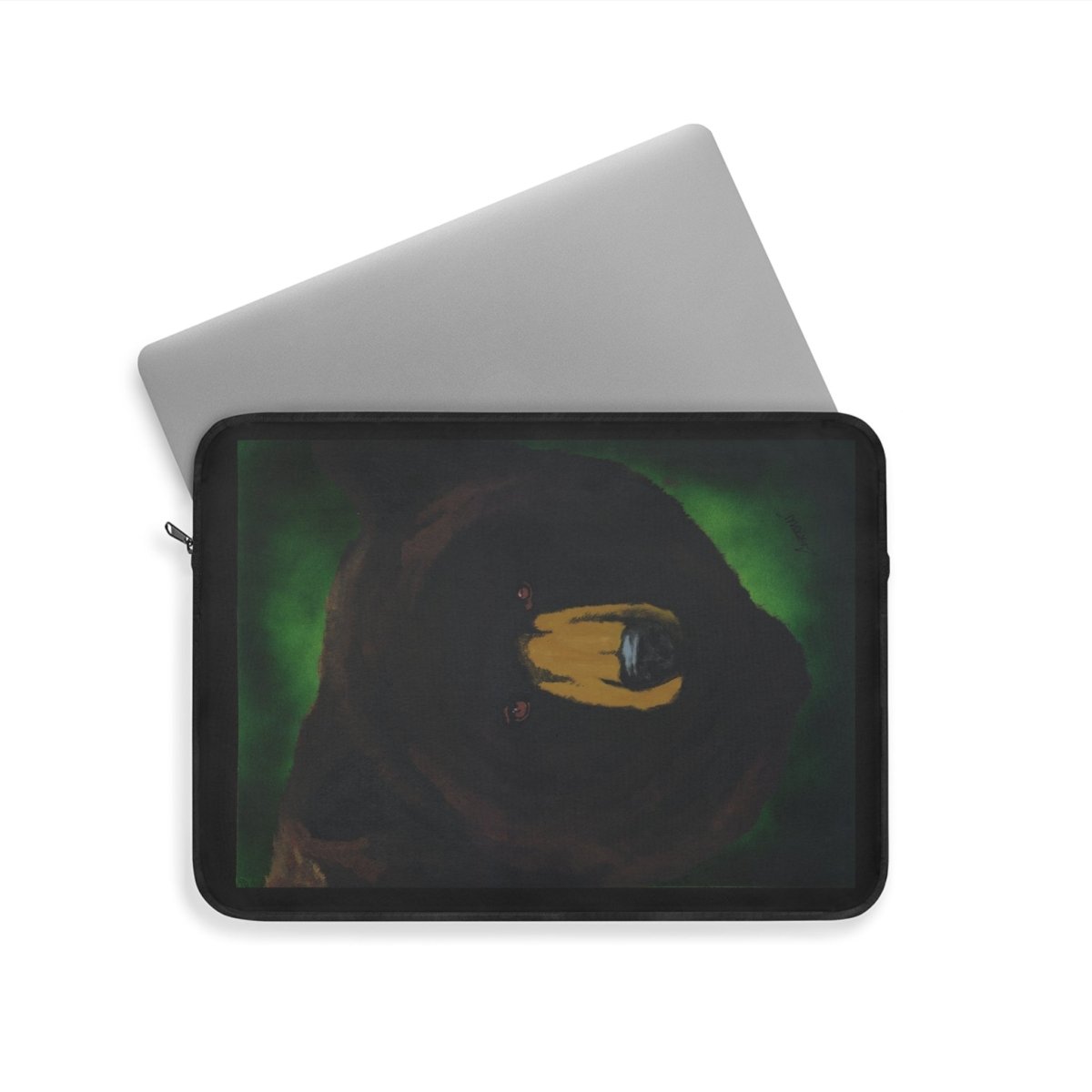Brown Bear Laptop Sleeve - Stylish, Hand Painted Art, Protection for Your Tech - Curran Artworks