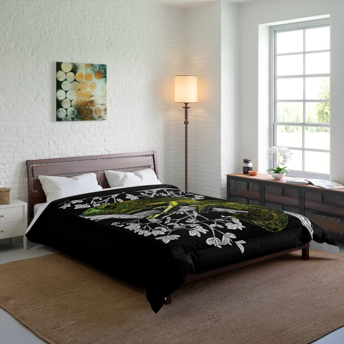 Chameleon Comforter - Vibrant Nature - Inspired Bedding - Curran Artworks