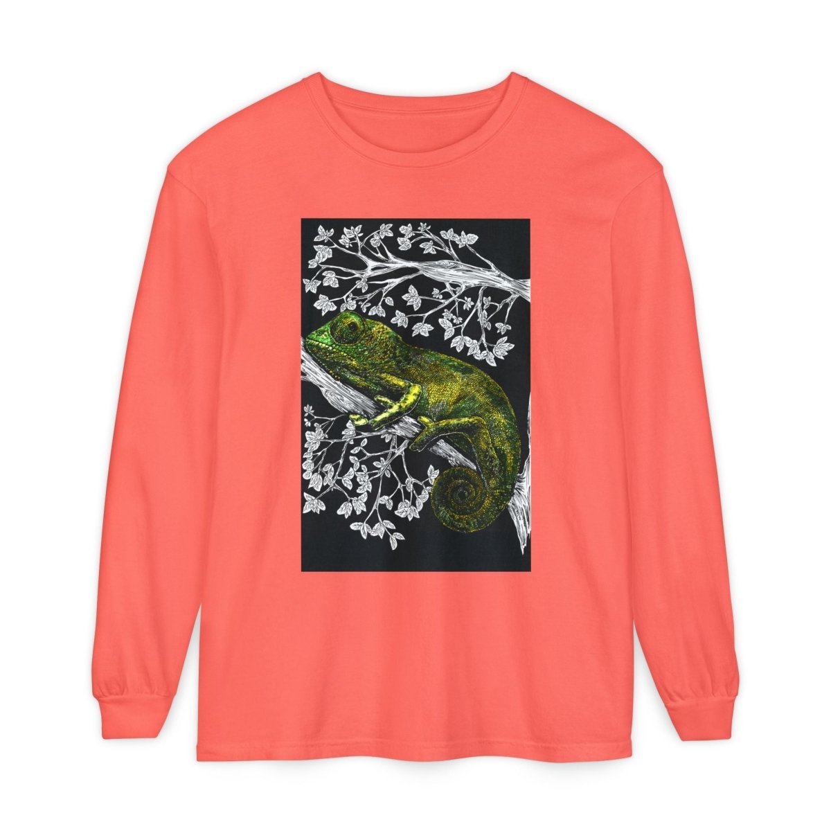 Chameleon Long Sleeve T-Shirt - Nature - Inspired Oversized Style - Curran Artworks