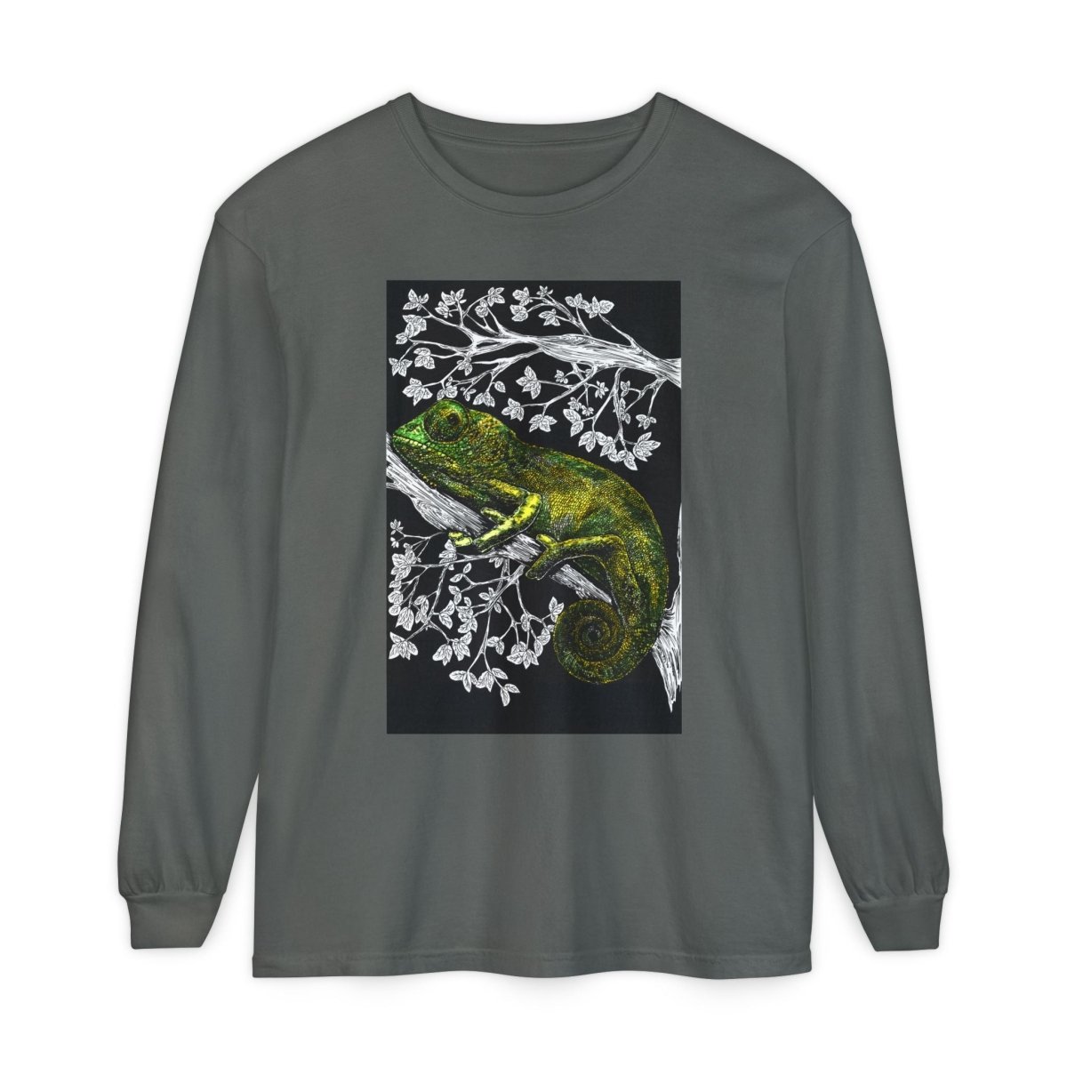 Chameleon Long Sleeve T-Shirt - Nature - Inspired Oversized Style - Curran Artworks