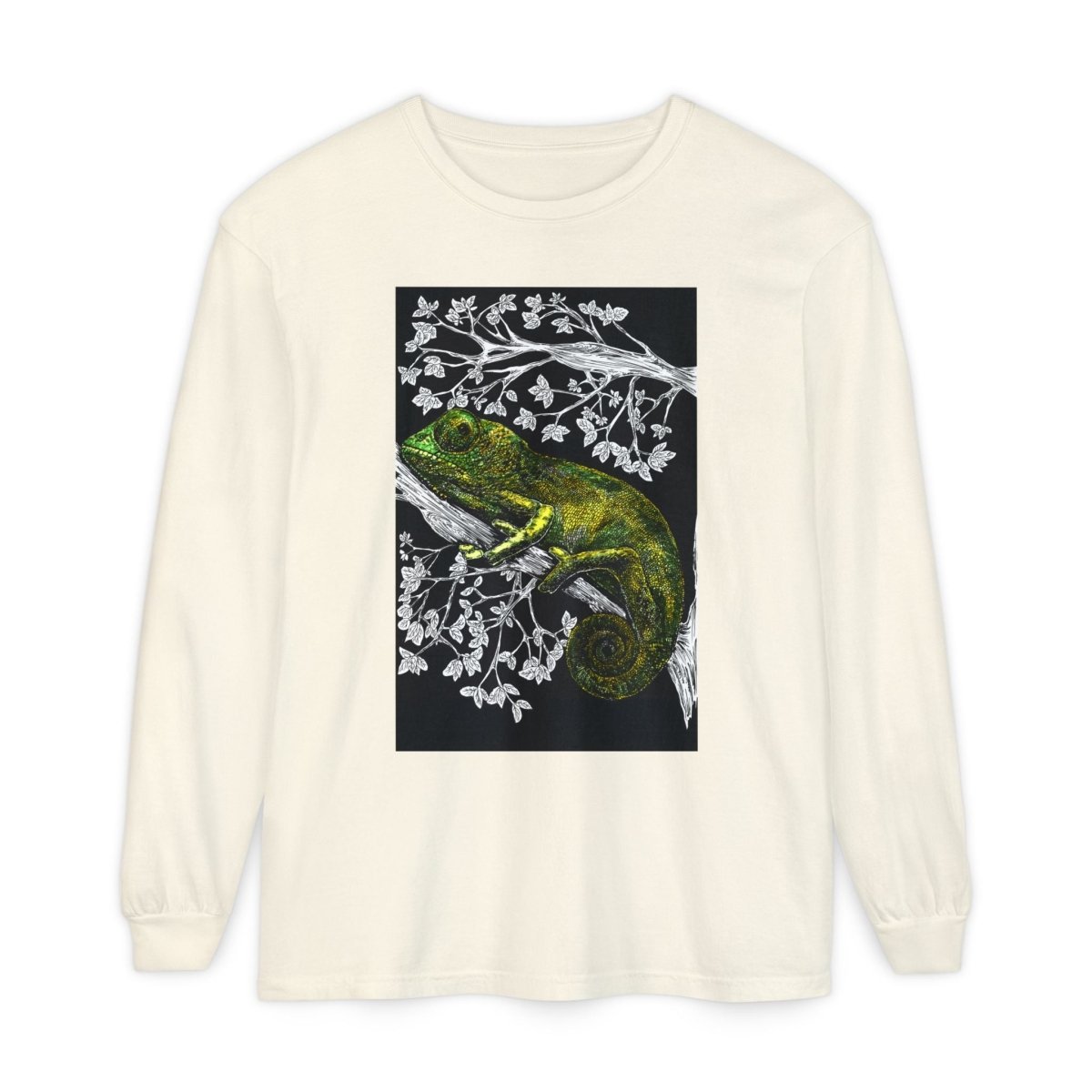 Chameleon Long Sleeve T-Shirt - Nature - Inspired Oversized Style - Curran Artworks