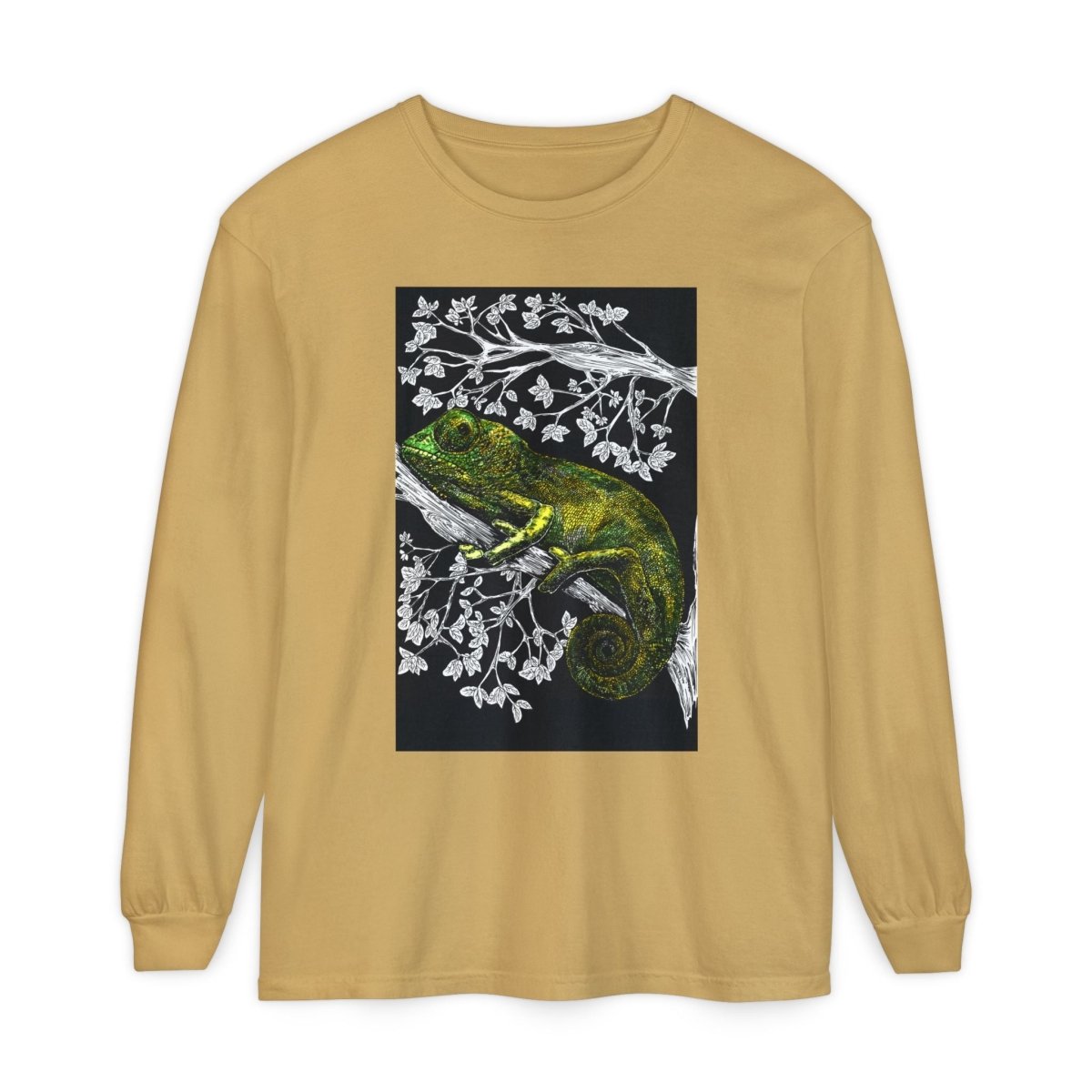 Chameleon Long Sleeve T-Shirt - Nature - Inspired Oversized Style - Curran Artworks