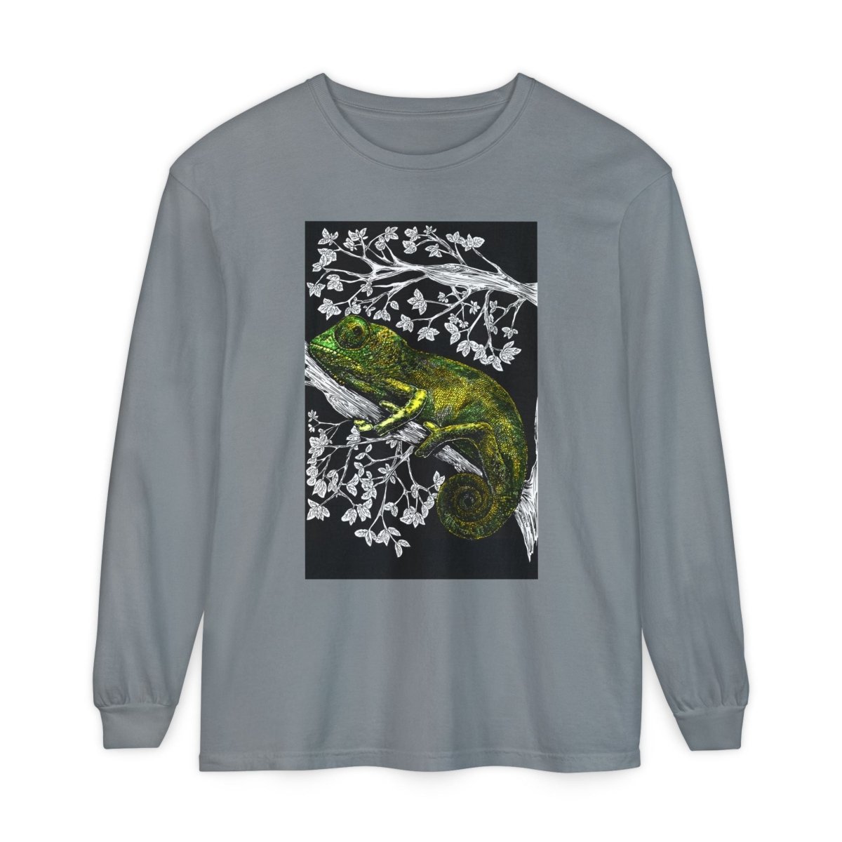 Chameleon Long Sleeve T-Shirt - Nature - Inspired Oversized Style - Curran Artworks