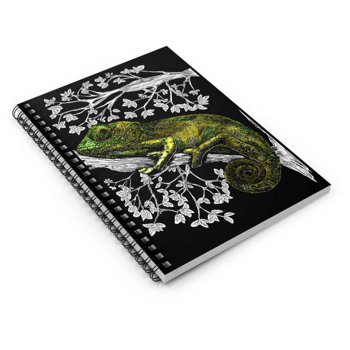 Chameleon Spiral Notebook - Ruled Line, Artistic Nature Design, - Curran Artworks