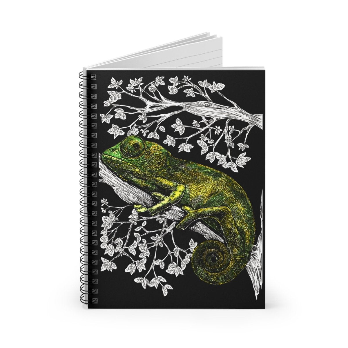 Chameleon Spiral Notebook - Ruled Line, Artistic Nature Design, - Curran Artworks
