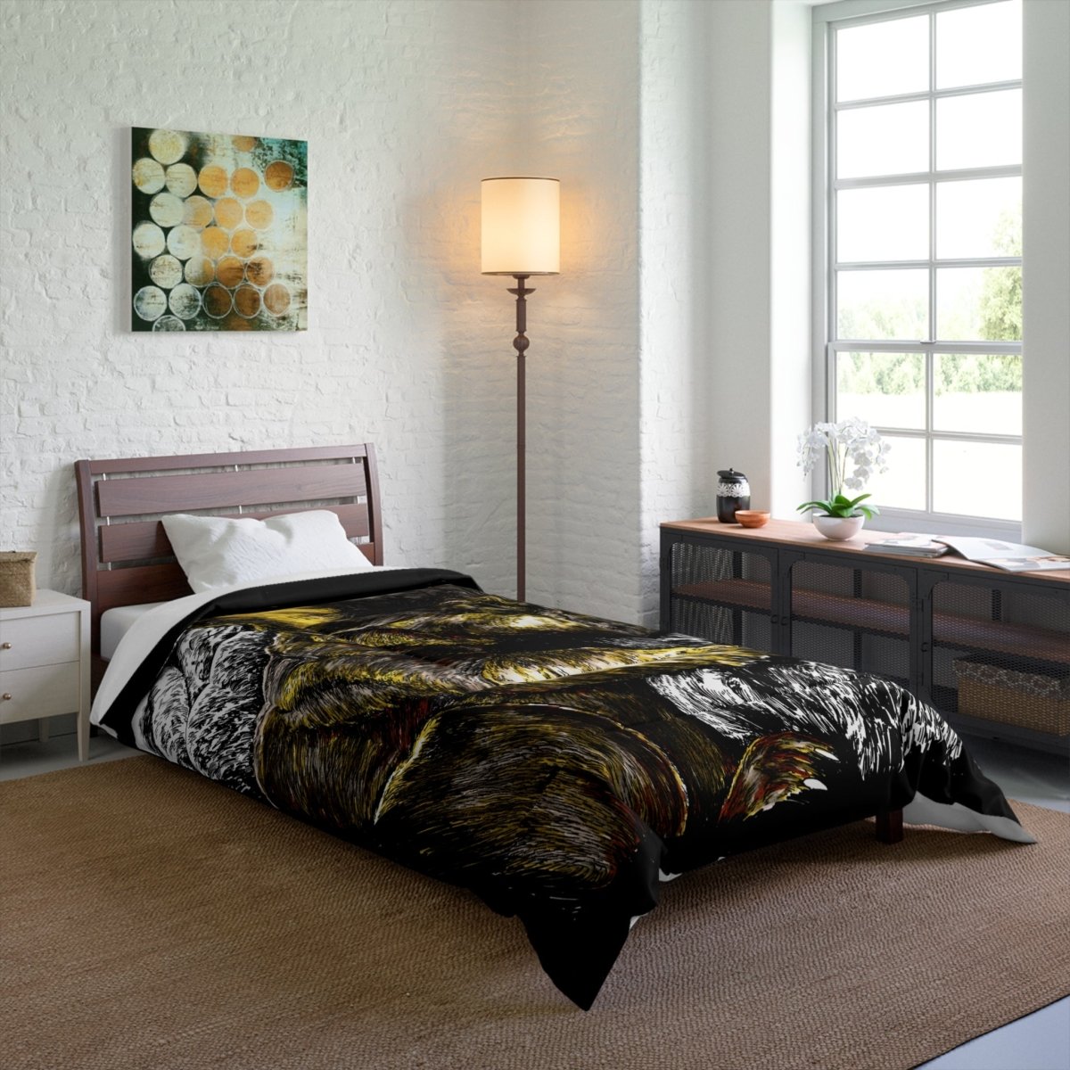 Charming French Bulldog Comforter - Cozy Pet - Inspired Bedding for Dog Lovers - Curran Artworks