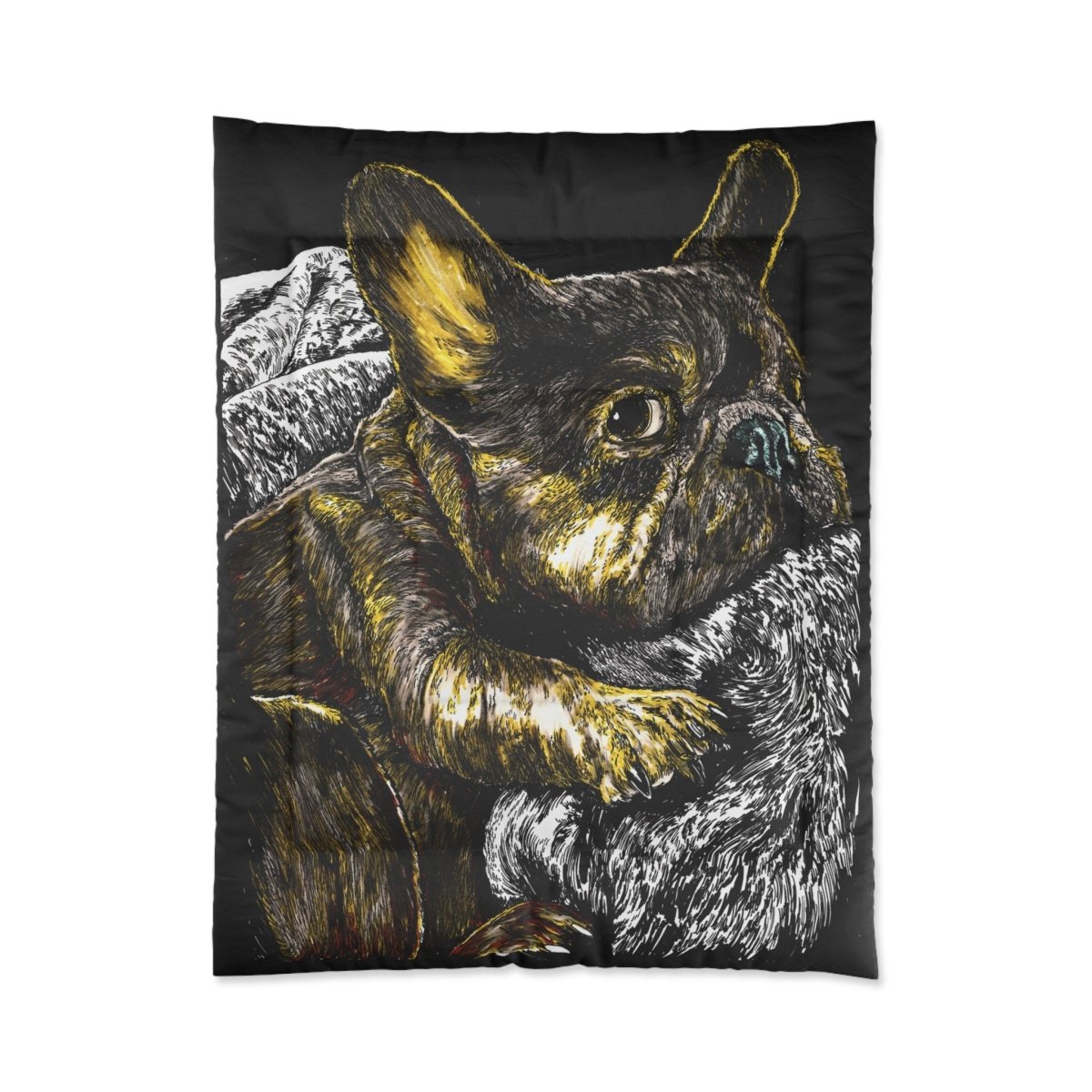 Charming French Bulldog Comforter - Cozy Pet - Inspired Bedding for Dog Lovers - Curran Artworks