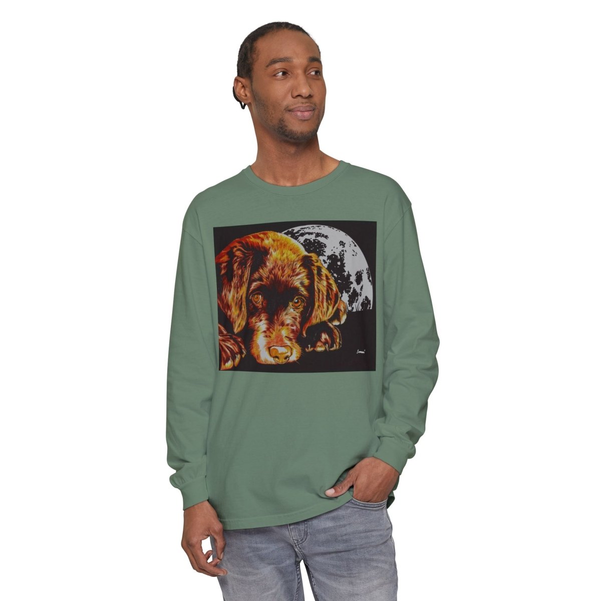 Chocolate Lab Puppy Long Sleeve T-Shirt - Cozy Unisex Tee for Dog Lovers - Curran Artworks