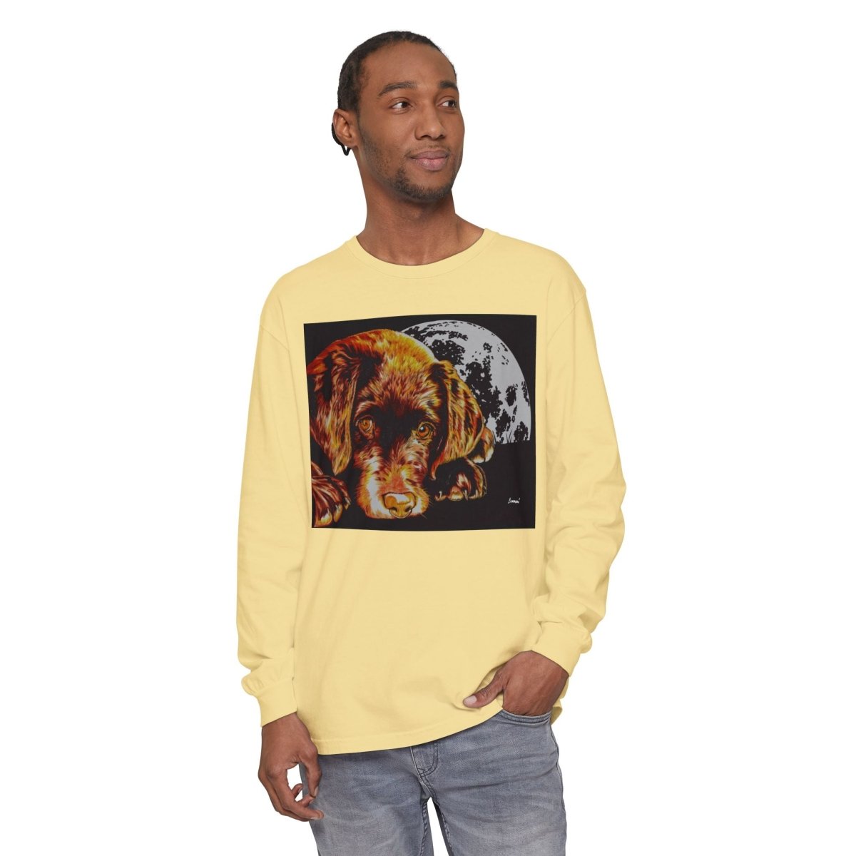 Chocolate Lab Puppy Long Sleeve T-Shirt - Cozy Unisex Tee for Dog Lovers - Curran Artworks