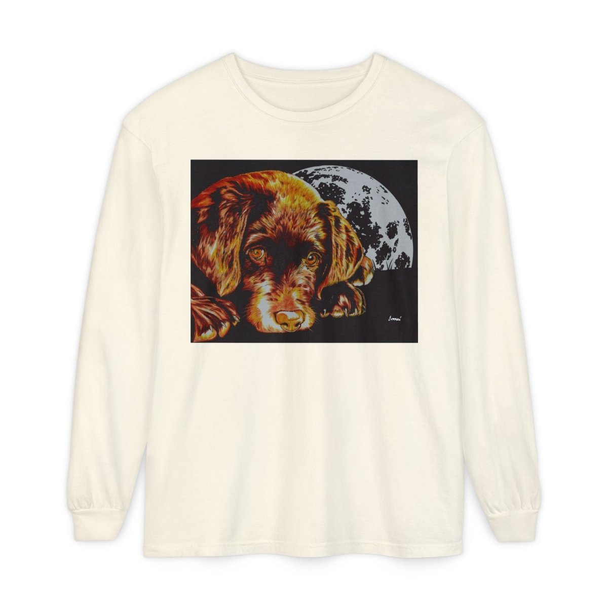 Chocolate Lab Puppy Long Sleeve T-Shirt - Cozy Unisex Tee for Dog Lovers - Curran Artworks