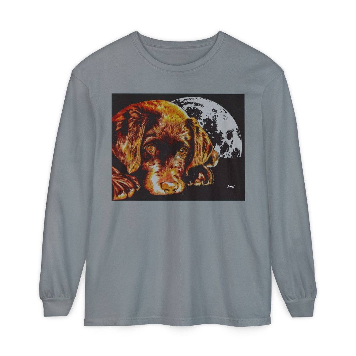Chocolate Lab Puppy Long Sleeve T-Shirt - Cozy Unisex Tee for Dog Lovers - Curran Artworks