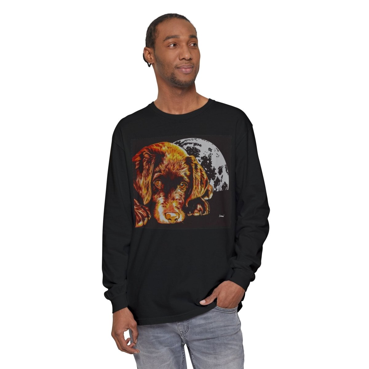Chocolate Lab Puppy Long Sleeve T-Shirt - Cozy Unisex Tee for Dog Lovers - Curran Artworks