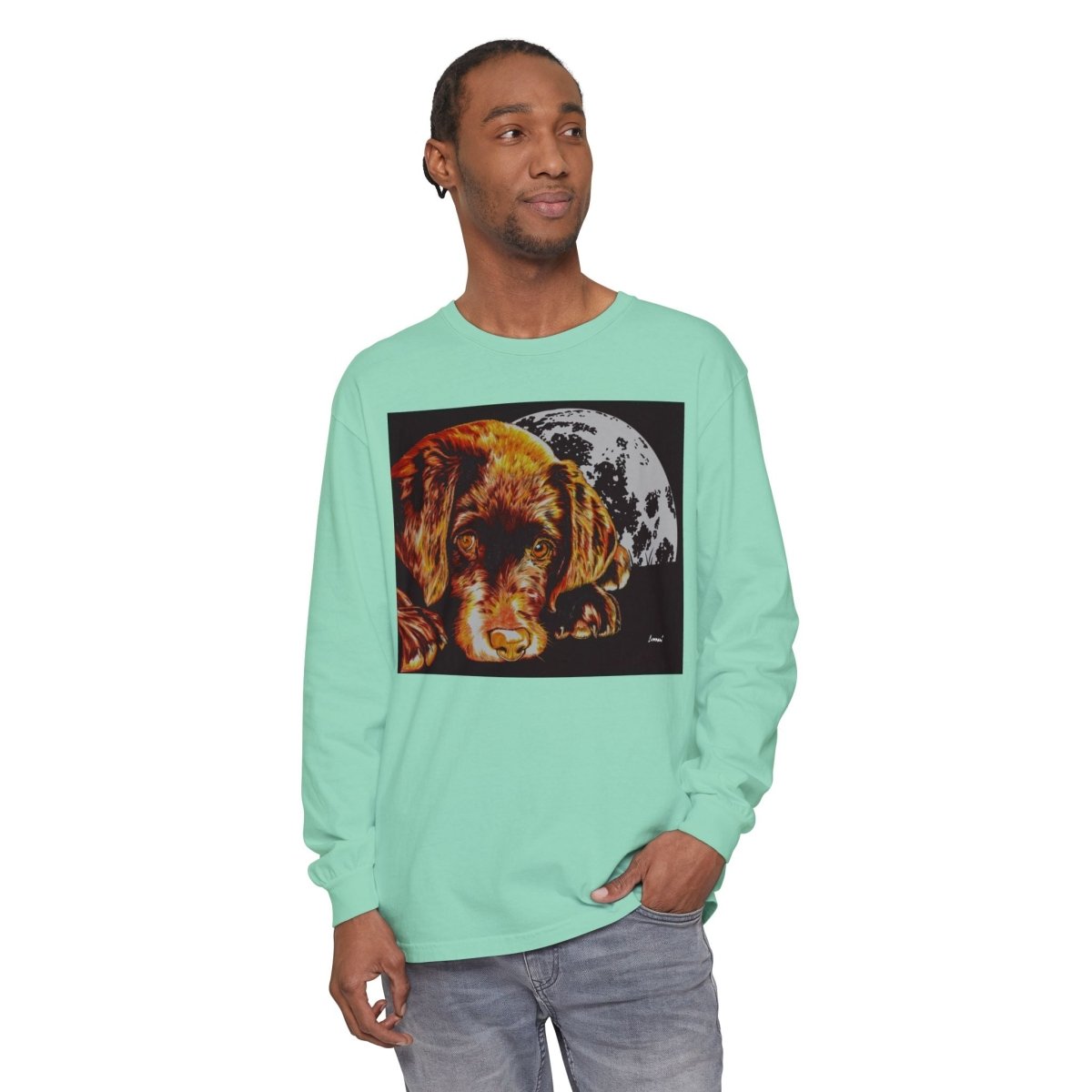 Chocolate Lab Puppy Long Sleeve T-Shirt - Cozy Unisex Tee for Dog Lovers - Curran Artworks