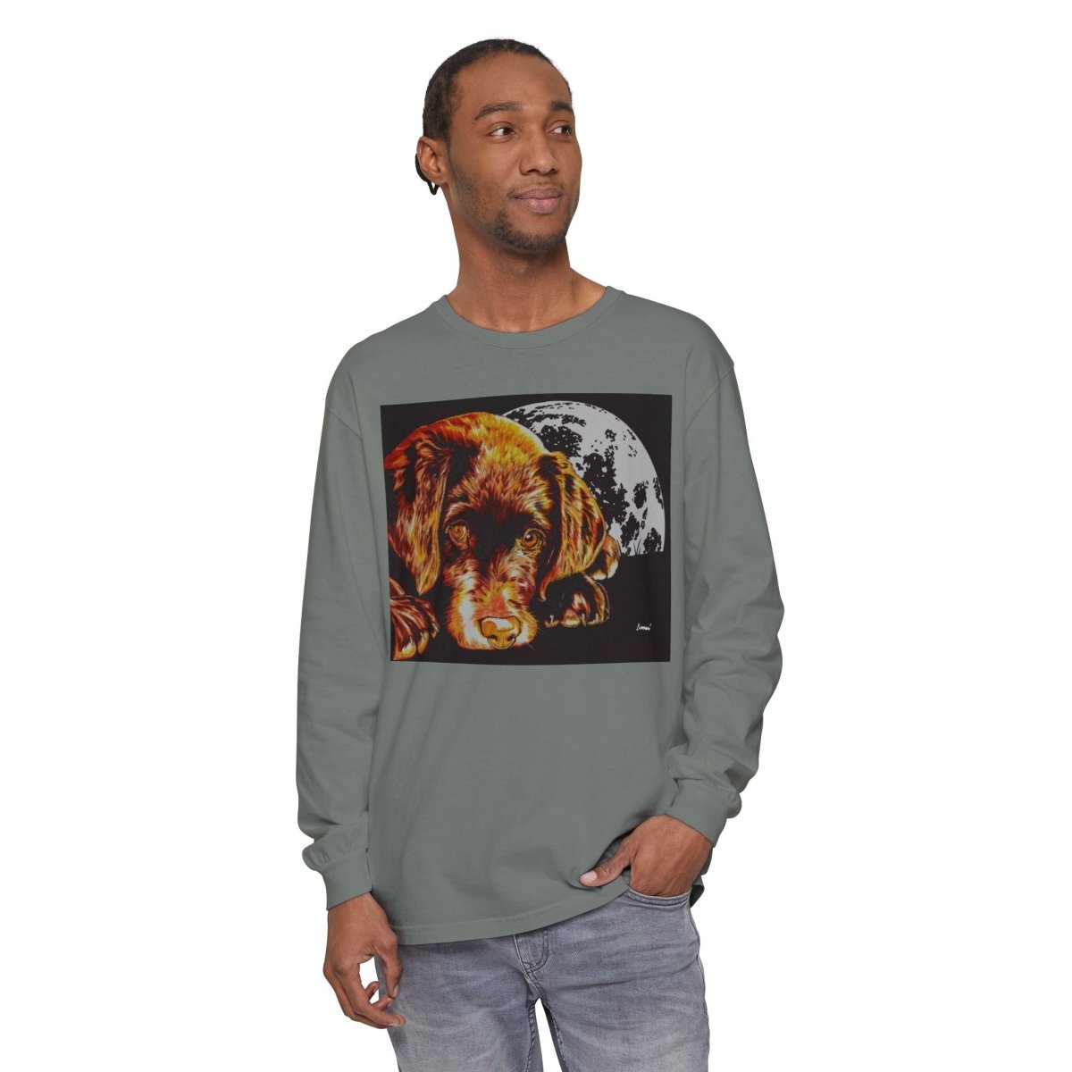 Chocolate Lab Puppy Long Sleeve T-Shirt - Cozy Unisex Tee for Dog Lovers - Curran Artworks