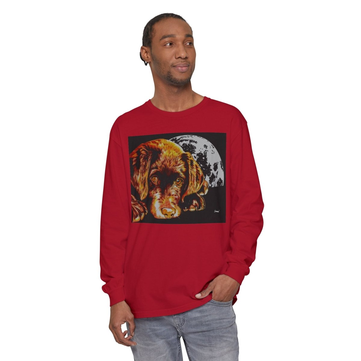 Chocolate Lab Puppy Long Sleeve T-Shirt - Cozy Unisex Tee for Dog Lovers - Curran Artworks