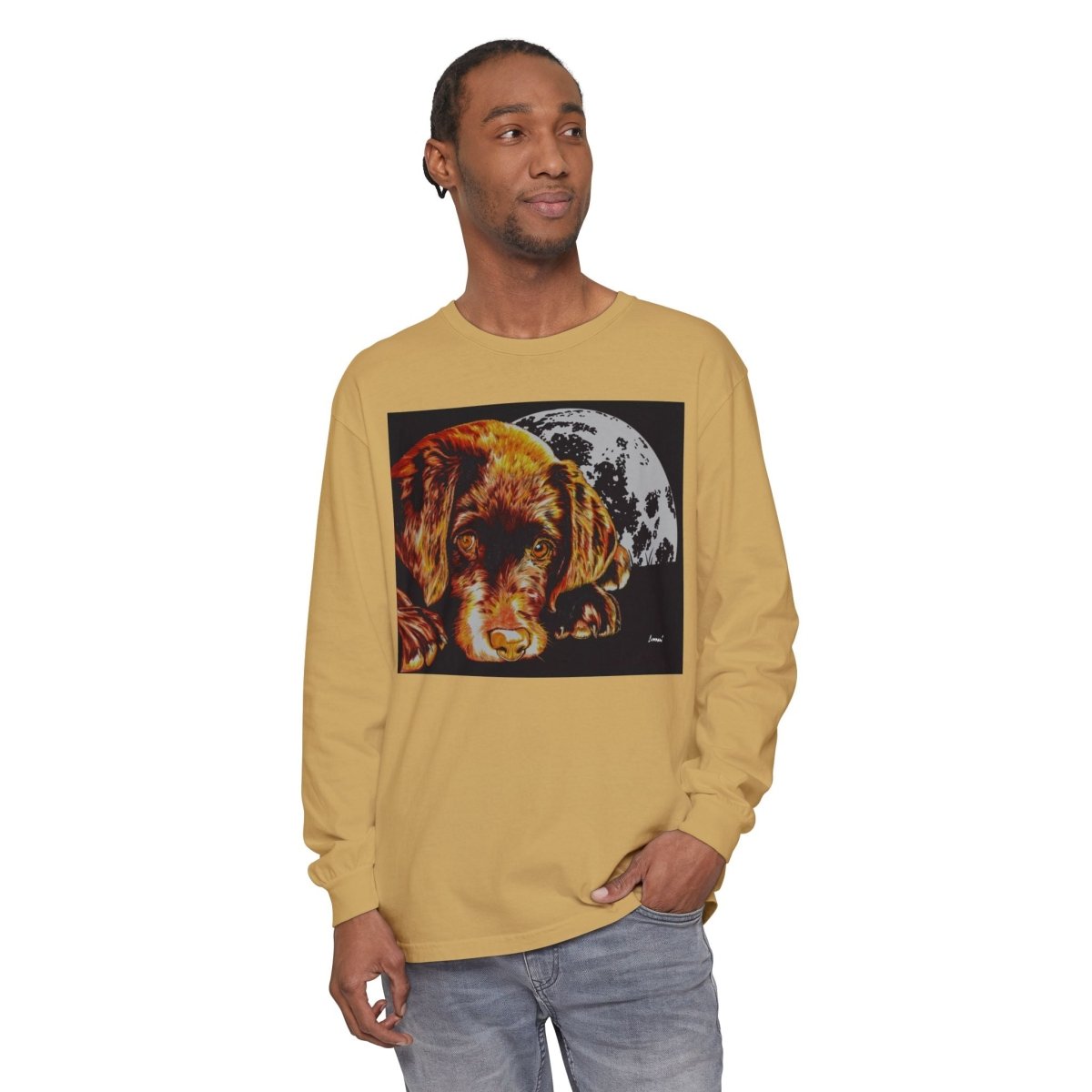 Chocolate Lab Puppy Long Sleeve T-Shirt - Cozy Unisex Tee for Dog Lovers - Curran Artworks
