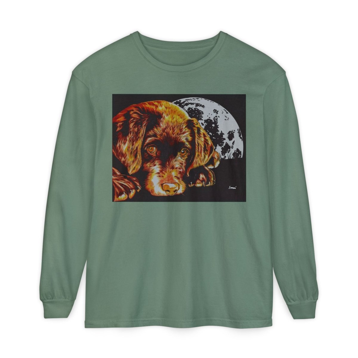 Chocolate Lab Puppy Long Sleeve T-Shirt - Cozy Unisex Tee for Dog Lovers - Curran Artworks