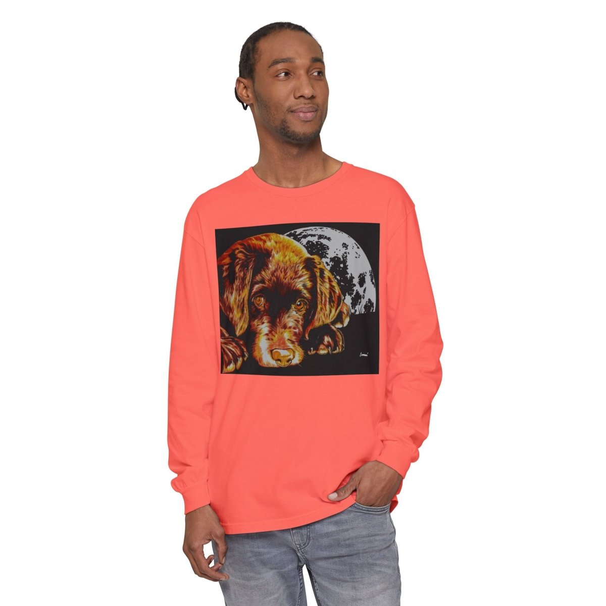 Chocolate Lab Puppy Long Sleeve T-Shirt - Cozy Unisex Tee for Dog Lovers - Curran Artworks