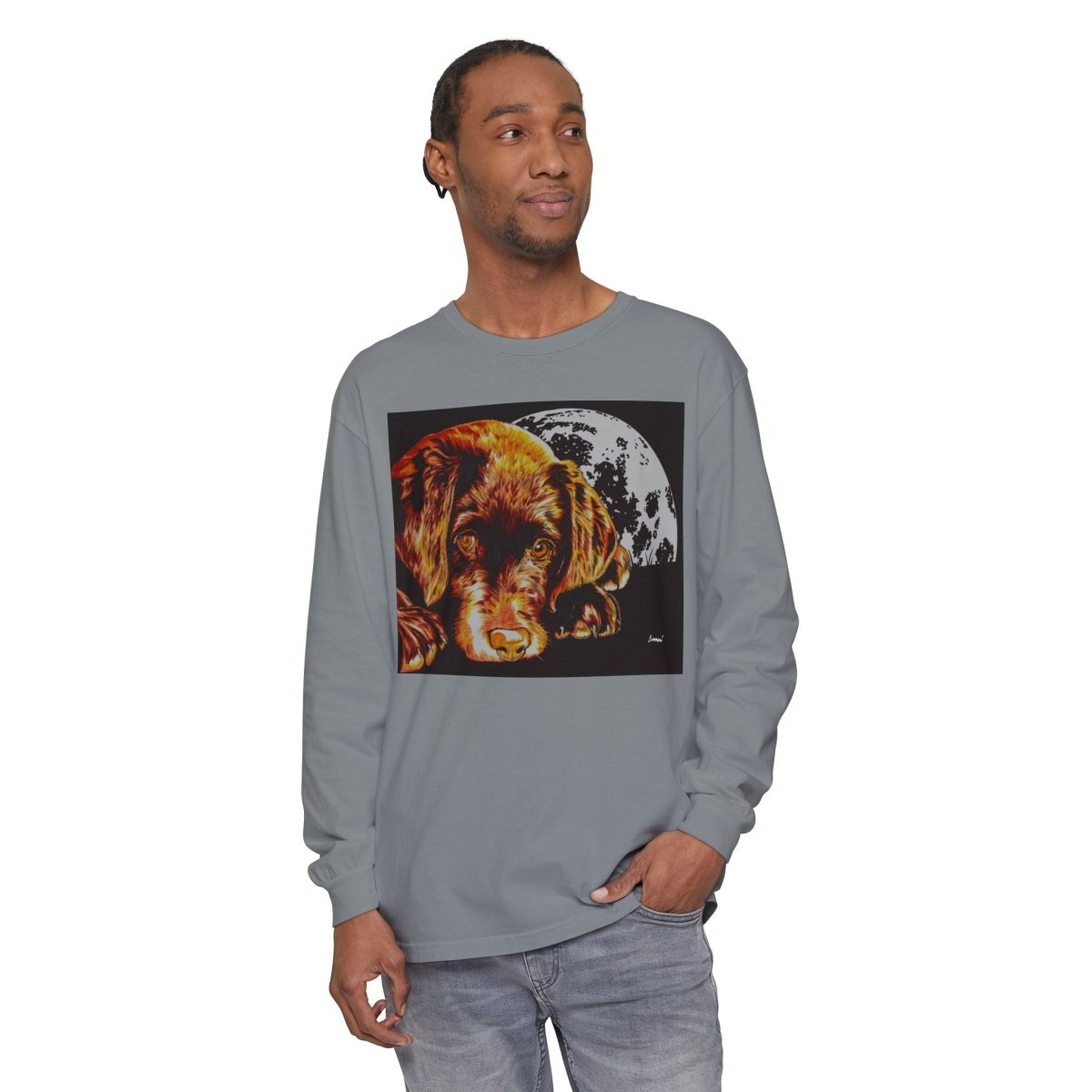 Chocolate Lab Puppy Long Sleeve T-Shirt - Cozy Unisex Tee for Dog Lovers - Curran Artworks