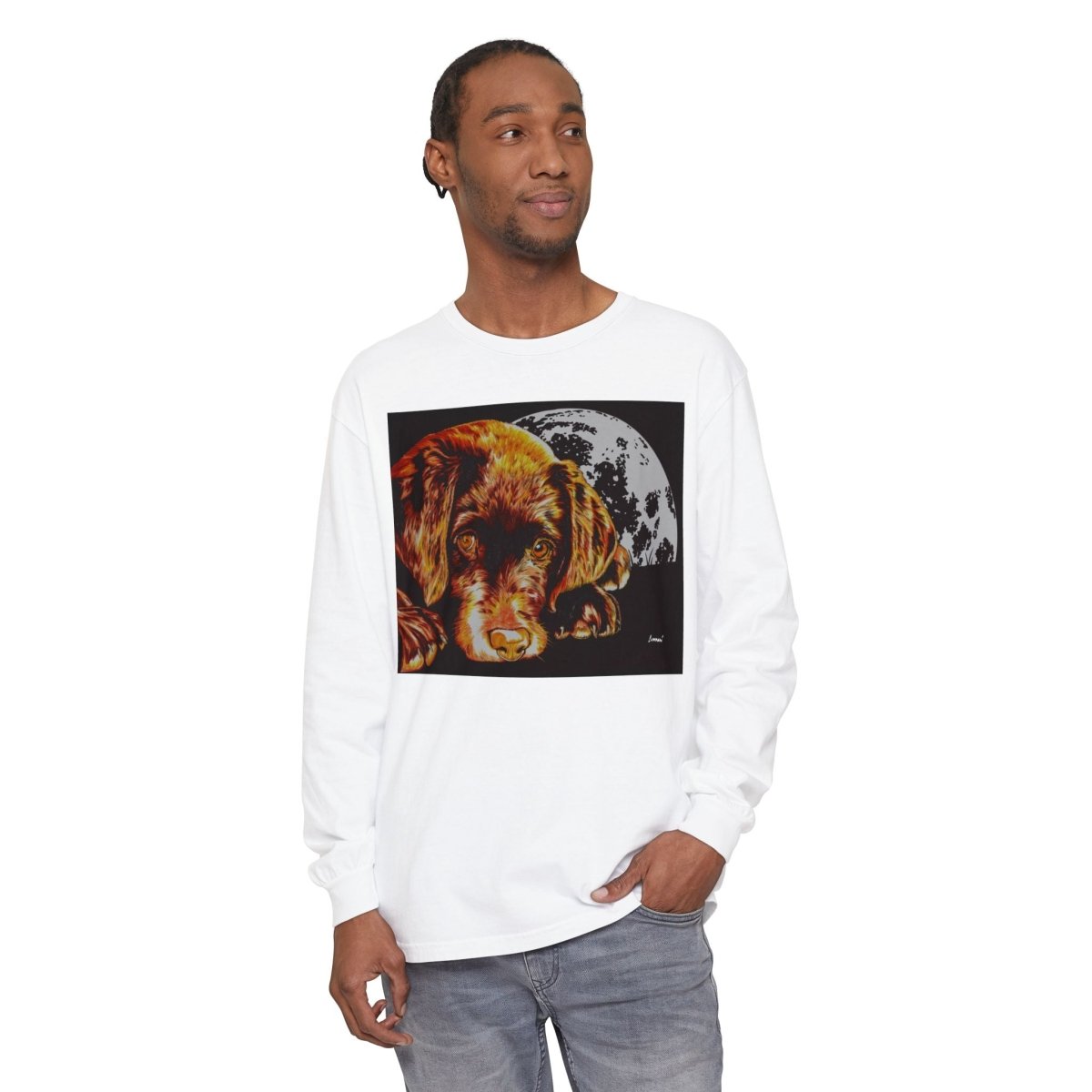 Chocolate Lab Puppy Long Sleeve T-Shirt - Cozy Unisex Tee for Dog Lovers - Curran Artworks