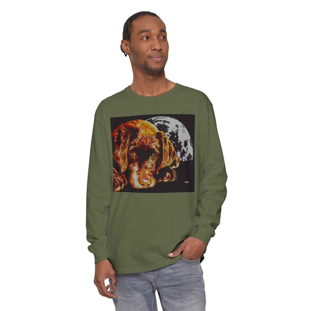 Chocolate Lab Puppy Long Sleeve T-Shirt - Cozy Unisex Tee for Dog Lovers - Curran Artworks