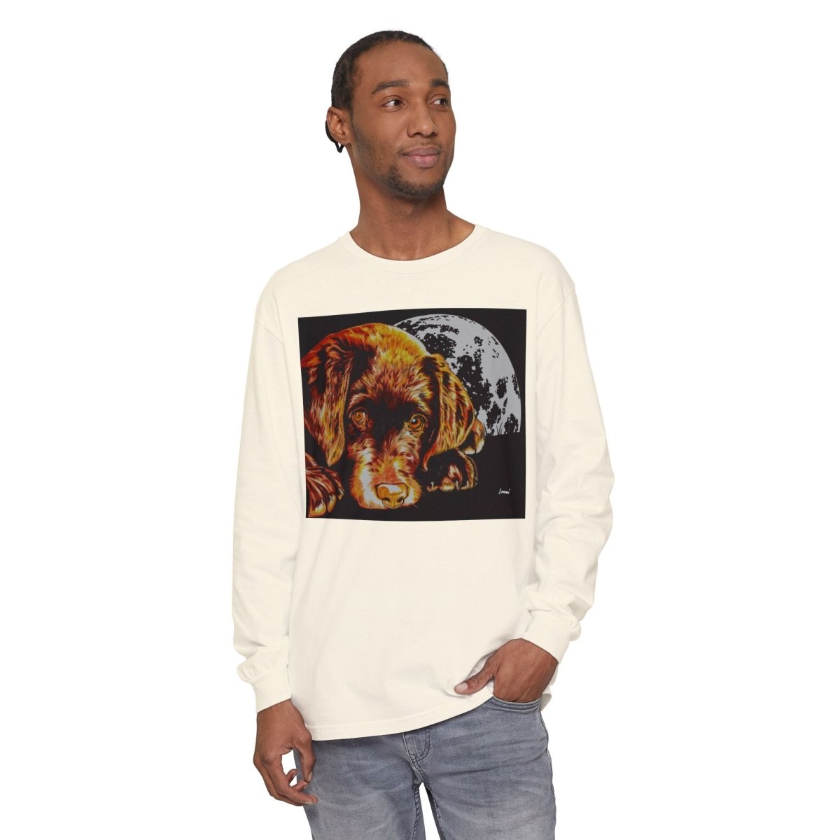 Chocolate Lab Puppy Long Sleeve T-Shirt - Cozy Unisex Tee for Dog Lovers - Curran Artworks
