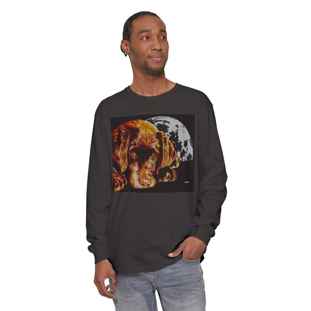 Chocolate Lab Puppy Long Sleeve T-Shirt - Cozy Unisex Tee for Dog Lovers - Curran Artworks