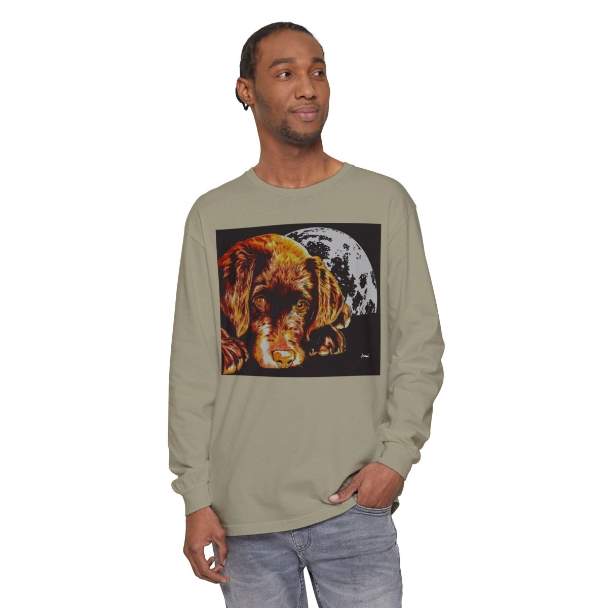Chocolate Lab Puppy Long Sleeve T-Shirt - Cozy Unisex Tee for Dog Lovers - Curran Artworks